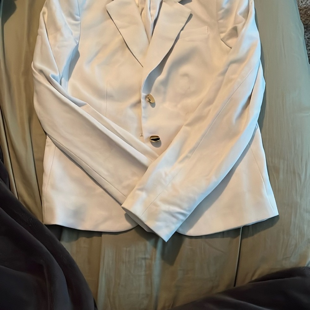 Calvin Klein Ivory Blazer with Gold Button